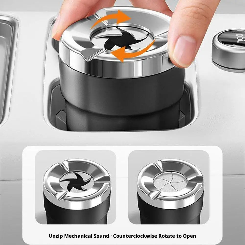 Car Ashtray Anti-fly Ash With Cover High-grade Sense Artifact For Automatic Men's Cars Car Interior Accessories Rotate The Cover