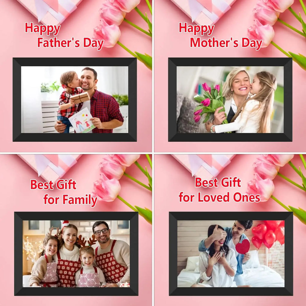 Frameo 10.1 Inch WiFi Digital Photo Frame with Calendar Digital Picture Frame with 1280x800 IPS HD Touch Screen, Good Gift