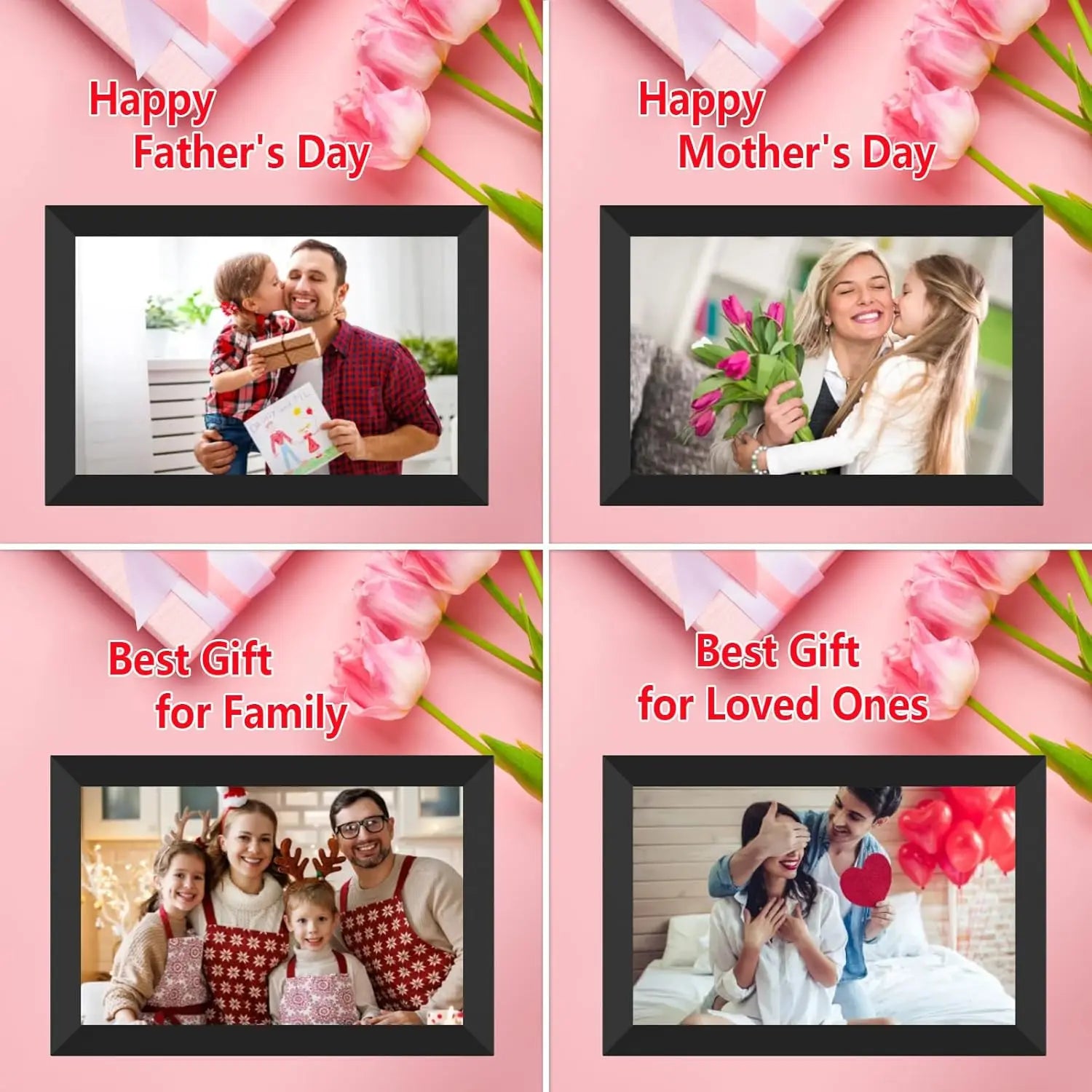 Frameo 10.1 Inch WiFi Digital Photo Frame with Calendar Digital Picture Frame with 1280x800 IPS HD Touch Screen, Good Gift