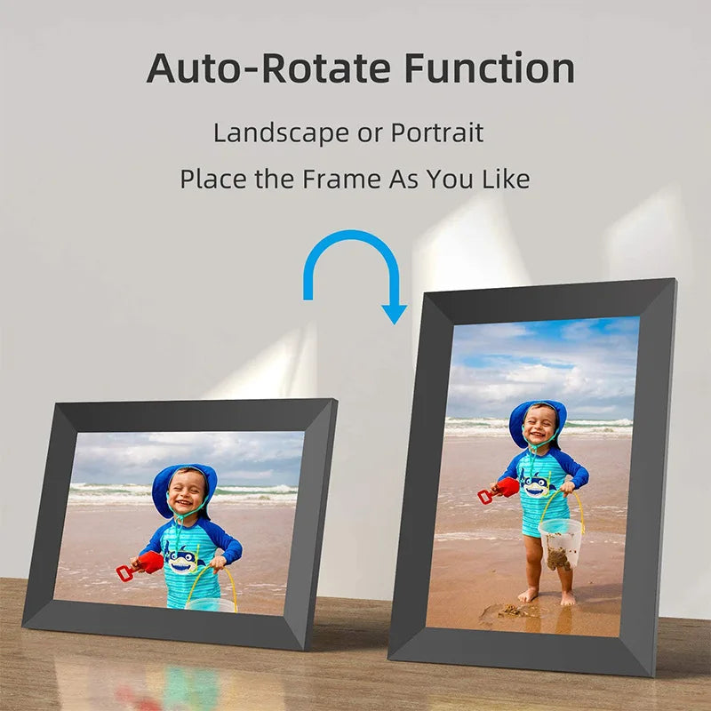 Frameo 10.1 Inch WiFi Digital Photo Frame with Calendar Digital Picture Frame with 1280x800 IPS HD Touch Screen, Good Gift