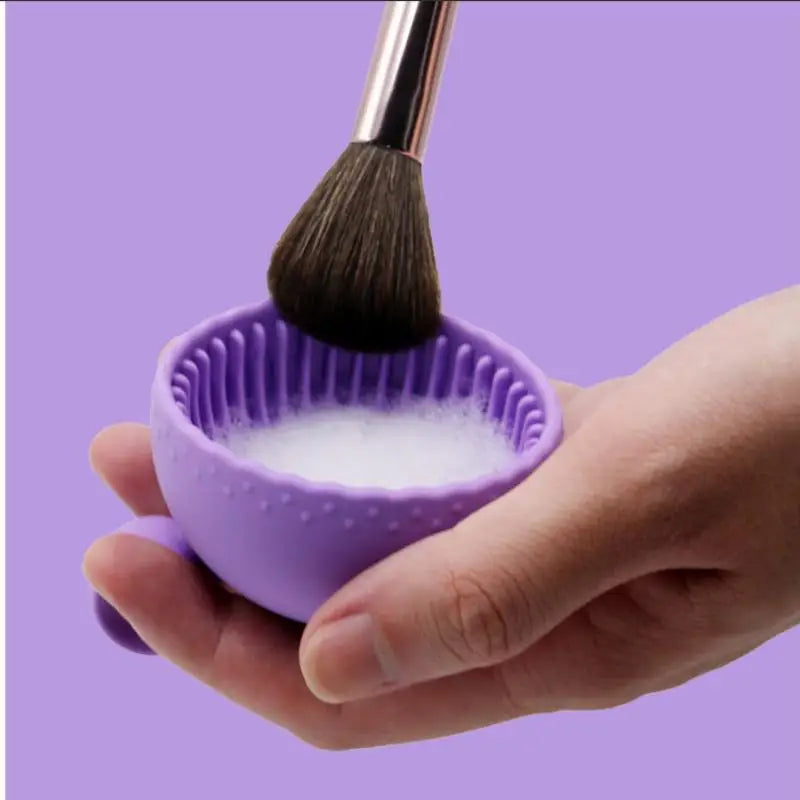 Makeup Brush Cleaner Soft Silicone Makeup Brush Bowl Folding Powder Puff Eyeshadow Brush Cleaning Pad Beauty Tools