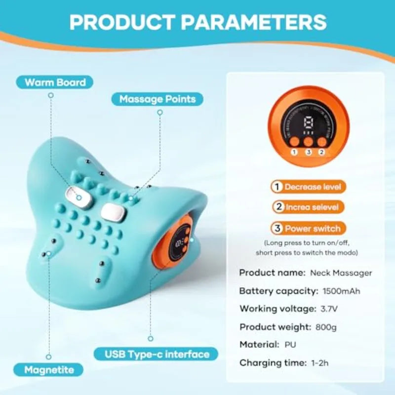 USB Rechargeable Heated Deep Tissue Neck & Shoulder Massager
