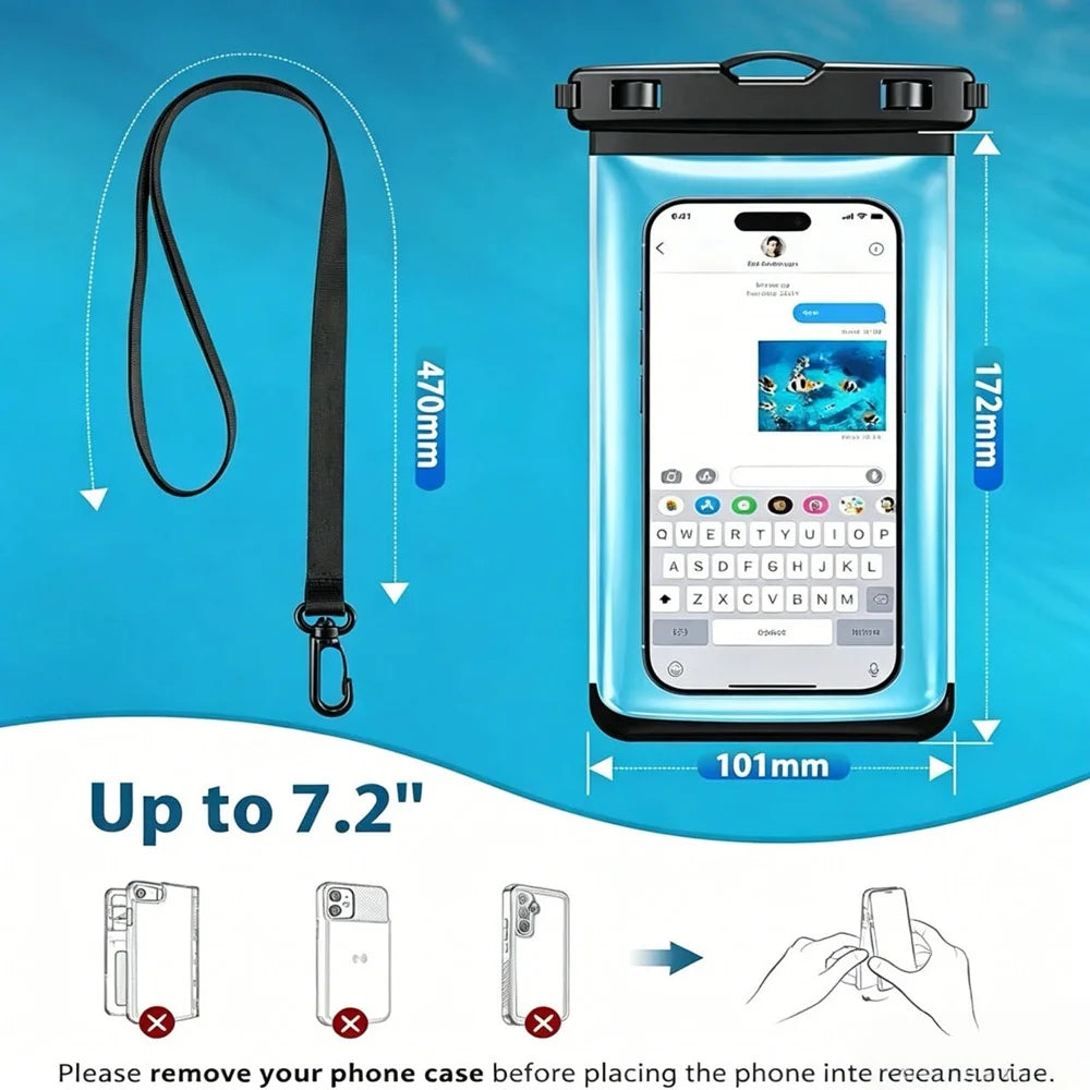 Universal Waterproof Phone Pouch for Swimming & Water Sports