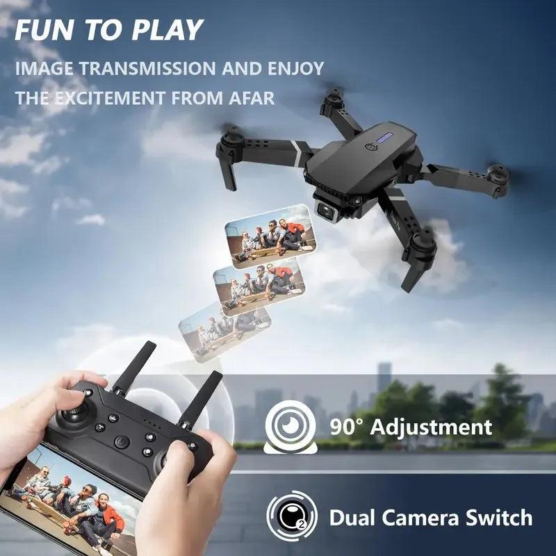 NEW Drone 4K Professinal With  Wide Angle Dual HD Camera,Foldable RC Helicopter WIFI FPV Height Hold Gifts Toys