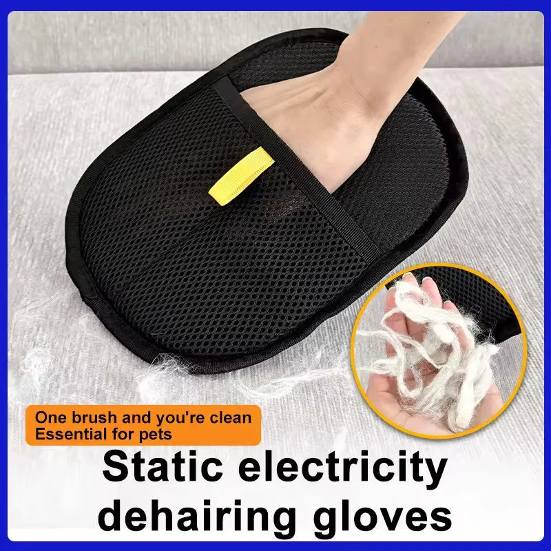 Double-Sided Reusable Pet Hair Remover Glove for Dogs & Cats