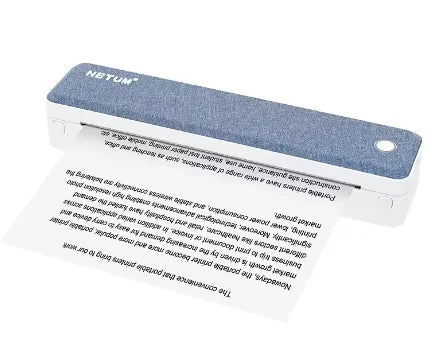 A4 Bluetooth Business Travel Print Anywhere Inkless 203DPI Portable Rechargeable Thermal Printer LT-P10 - Velvet Haven