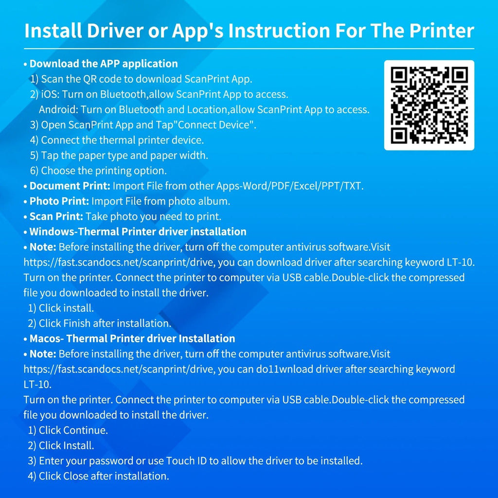 A4 Bluetooth Business Travel Print Anywhere Inkless 203DPI Portable Rechargeable Thermal Printer LT-P10 - Velvet Haven