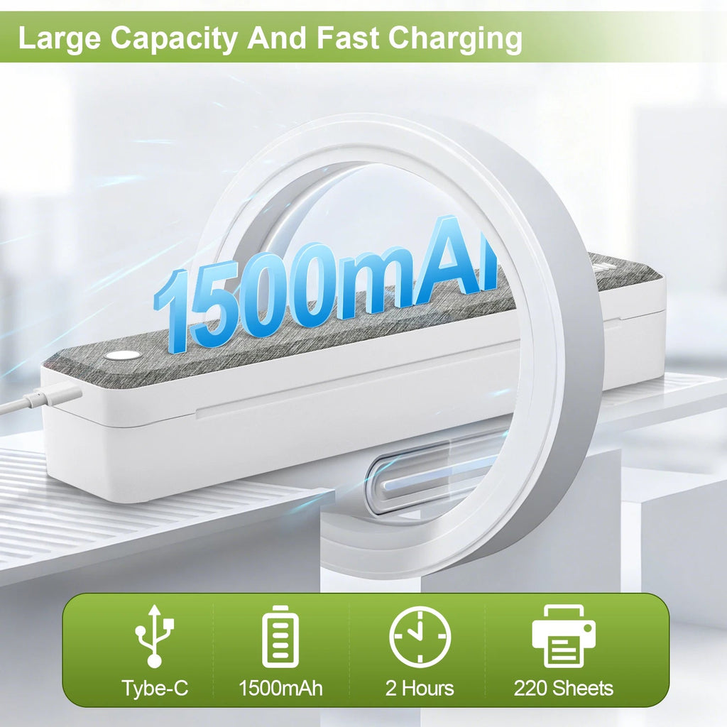 A4 Bluetooth Business Travel Print Anywhere Inkless 203DPI Portable Rechargeable Thermal Printer LT-P10 - Velvet Haven
