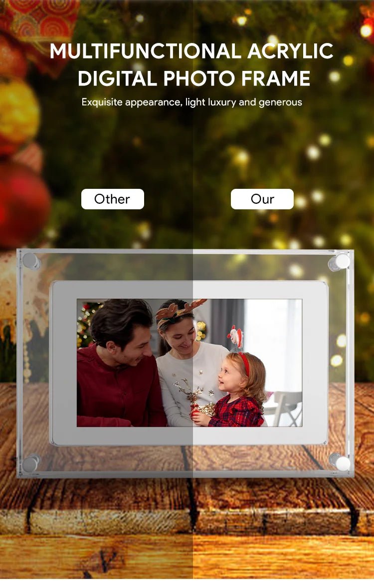 Acrylic Digital Photo Frame 5 Inch 1000mAh IPS Screen 4G Memory Volume Button Speaker Type C Cut Gift for Loved Porta Retrato - Velvet Haven