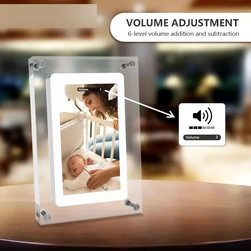 Acrylic Digital Photo Frame 5 Inch 1000mAh IPS Screen 4G Memory Volume Button Speaker Type C Cut Gift for Loved Porta Retrato - Velvet Haven