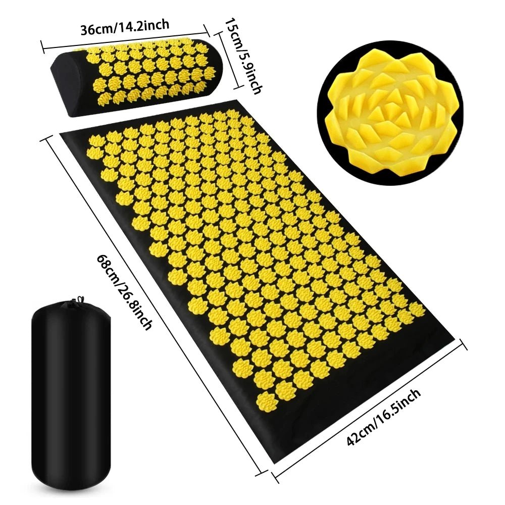 Acupressure Massage Mat & Pillow Set with Spikes for Relaxation and Yoga - Velvet Haven