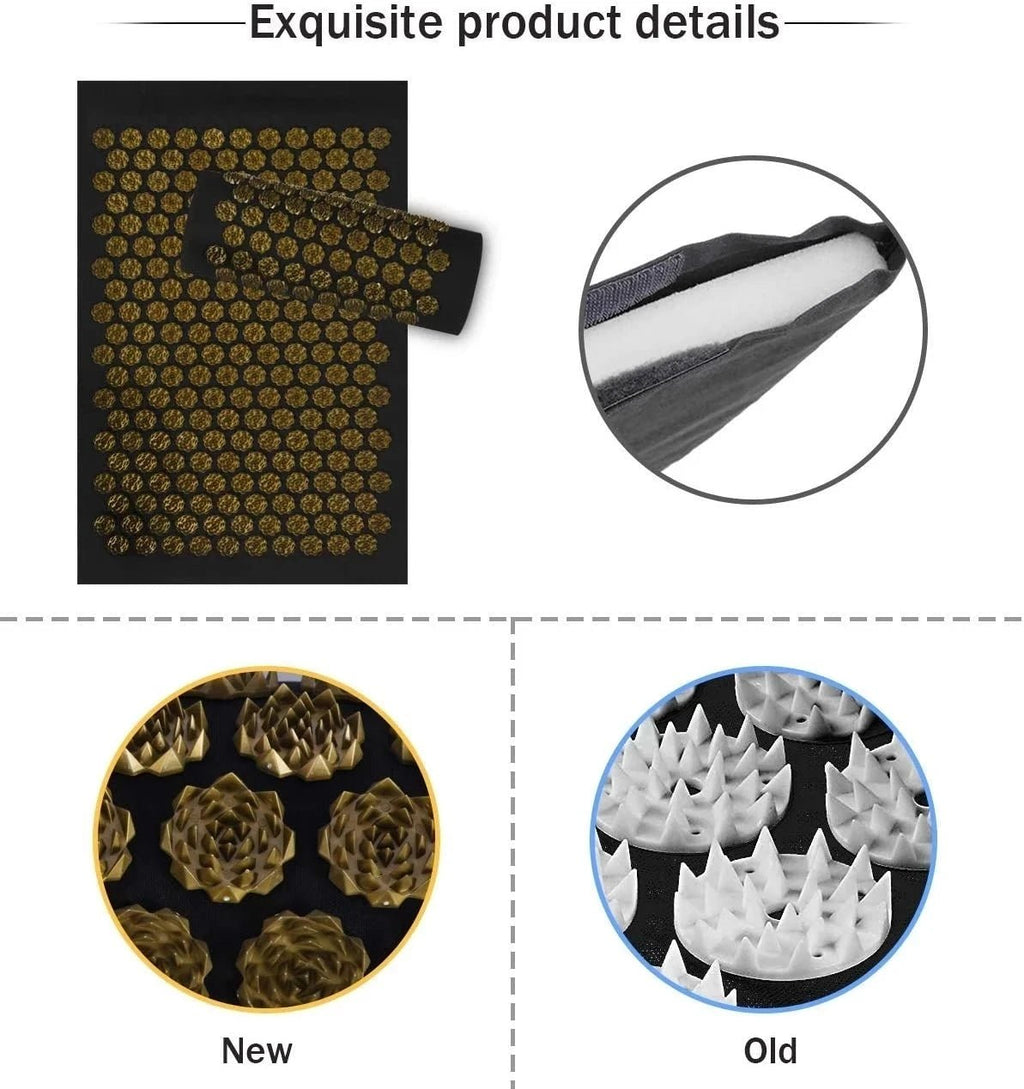 Acupressure Massage Mat & Pillow Set with Spikes for Relaxation and Yoga - Velvet Haven