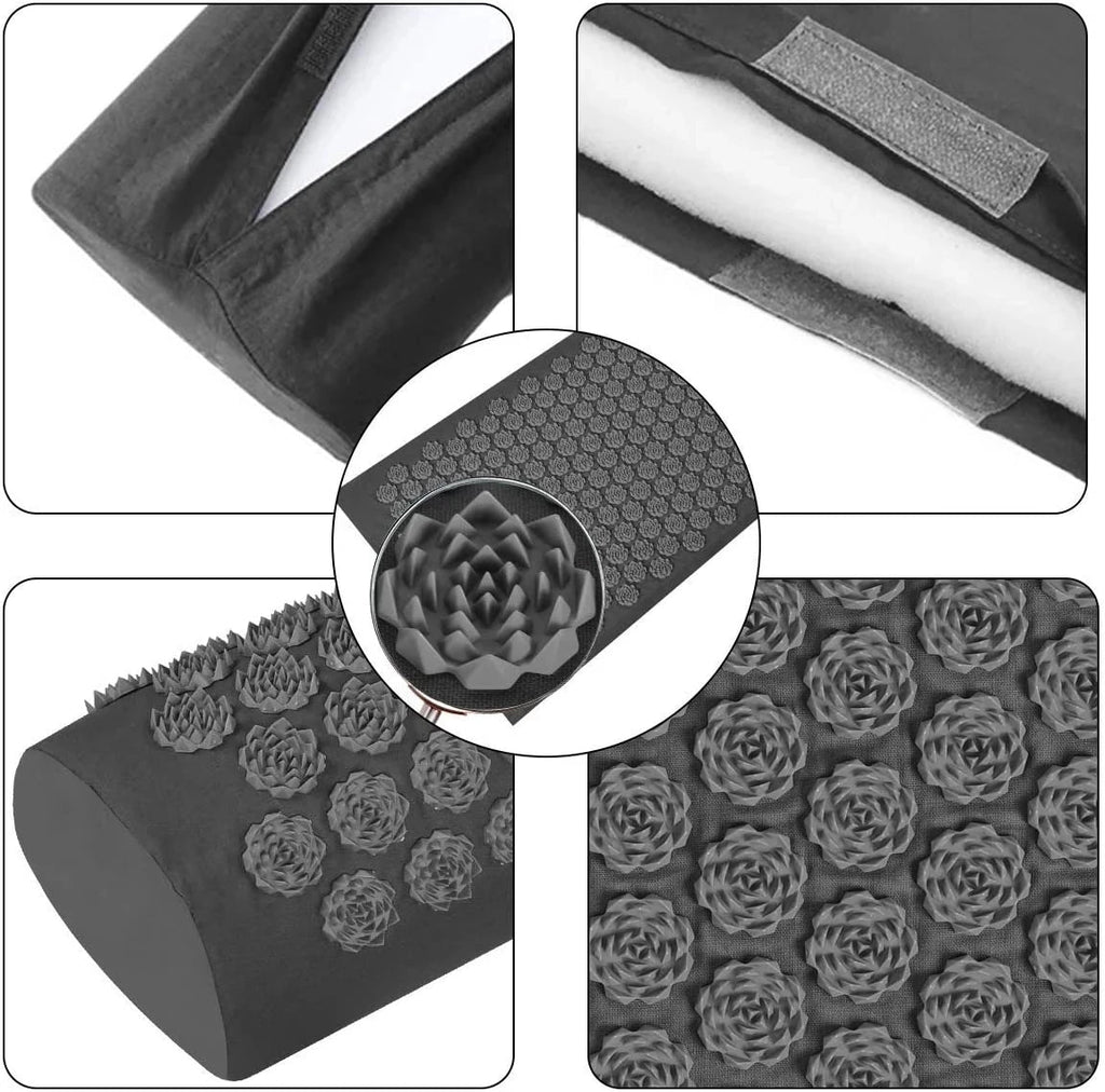 Acupressure Massage Mat & Pillow Set with Spikes for Relaxation and Yoga - Velvet Haven