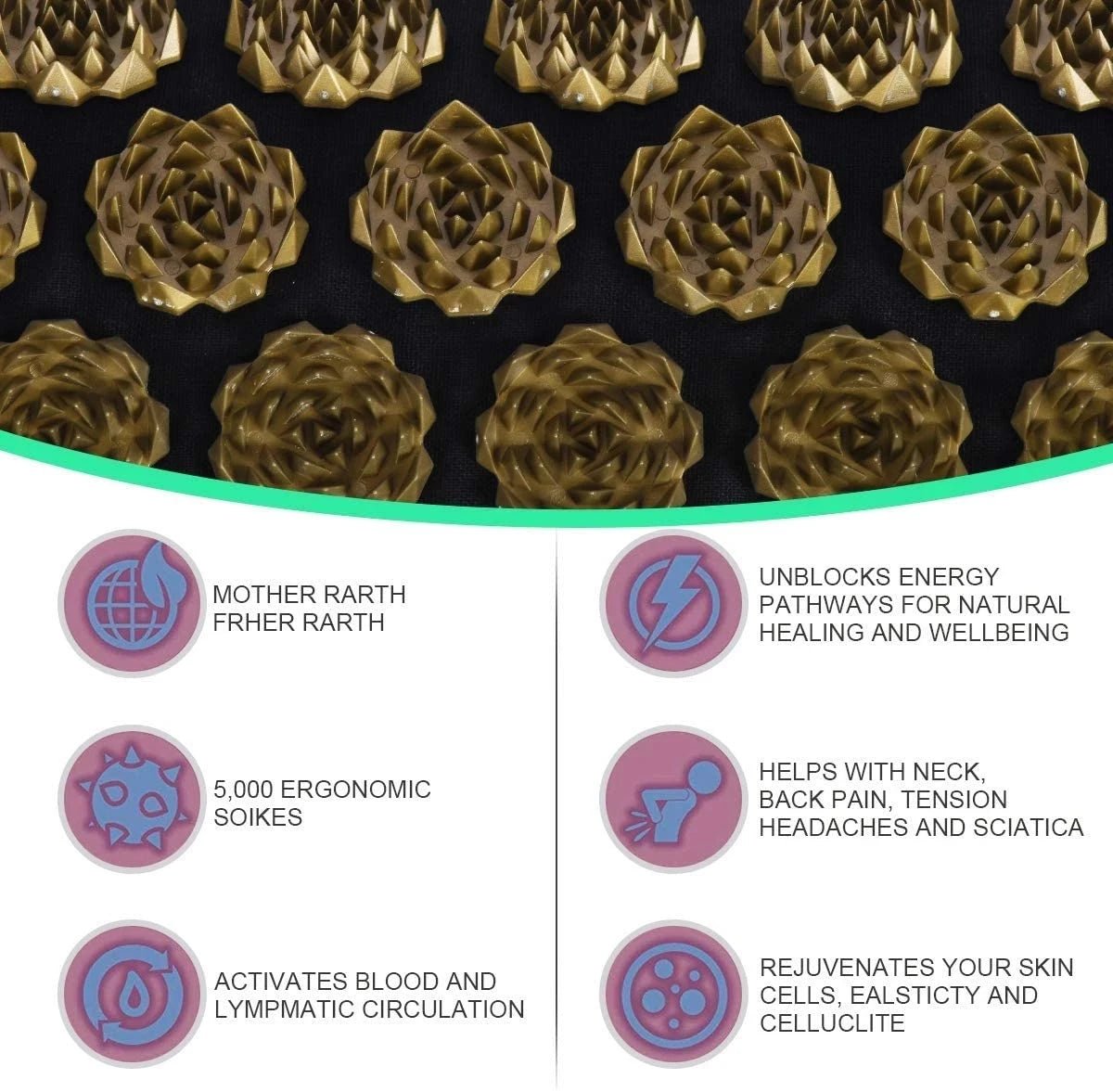 Acupressure Massage Mat & Pillow Set with Spikes for Relaxation and Yoga - Velvet Haven