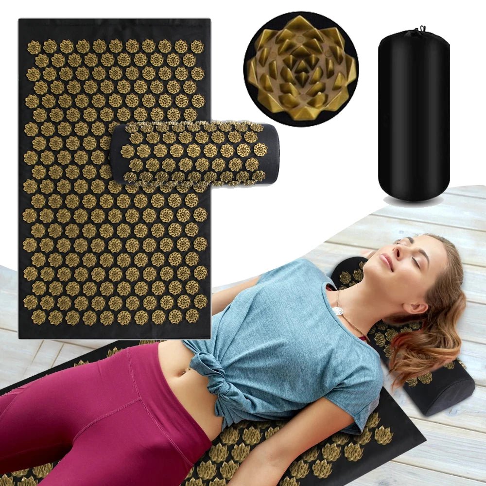 Acupressure Massage Mat & Pillow Set with Spikes for Relaxation and Yoga - Velvet Haven