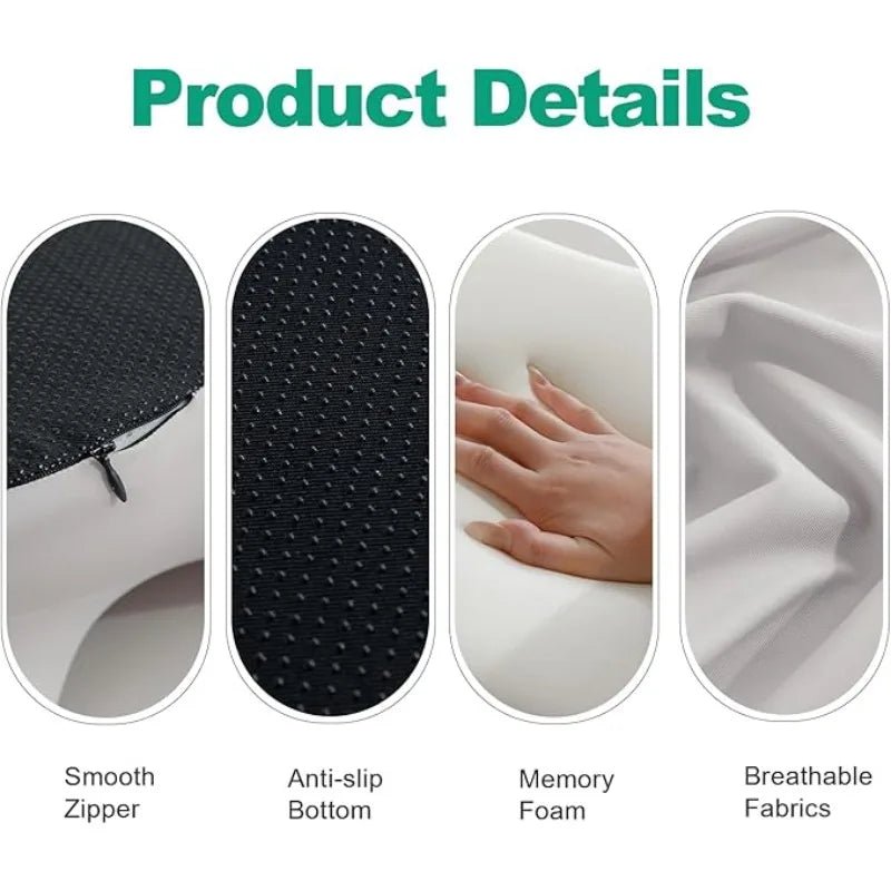 Adjustable Headrest Reading Pillow for Bed Adults - Memory Foam Back Support Wedge for Acid Reflux, Snoring & Legs - Velvet Haven