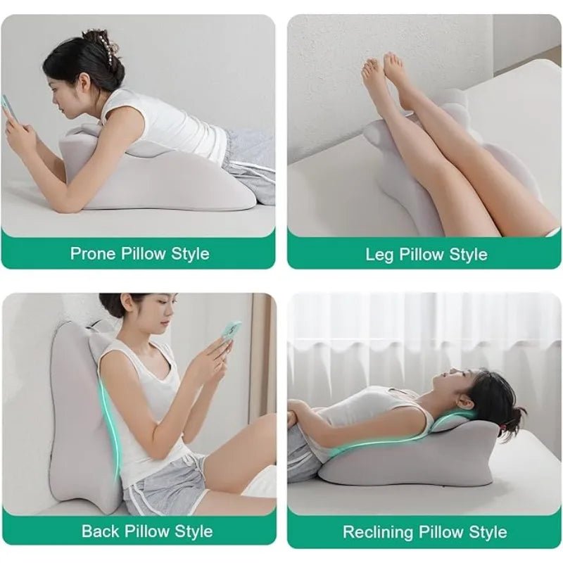 Adjustable Headrest Reading Pillow for Bed Adults - Memory Foam Back Support Wedge for Acid Reflux, Snoring & Legs - Velvet Haven
