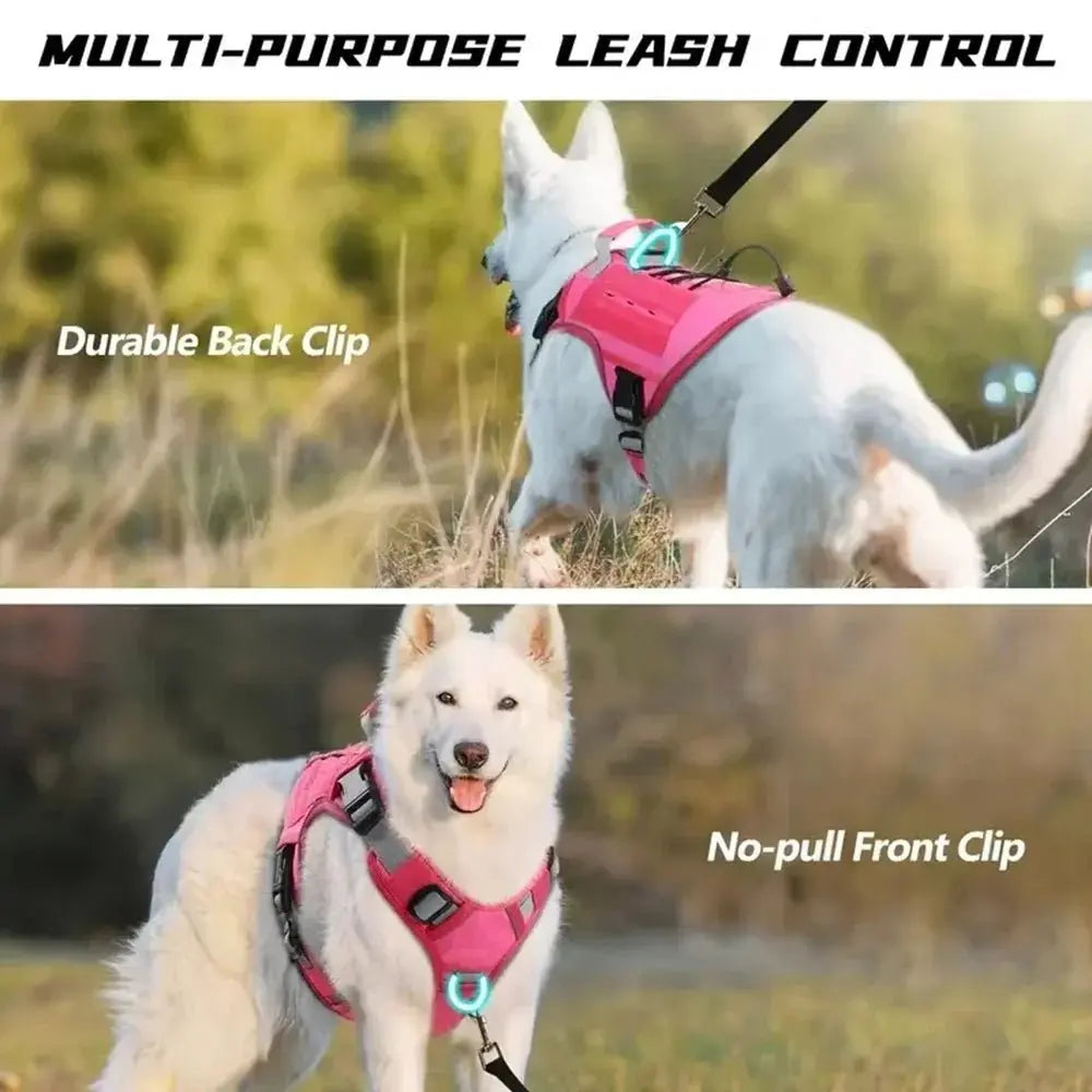 Adjustable No-pull Tactical Dog Harness With Handle For Large Dogs Reflective Vest For Labrador Retriever Siberian Dogs Supplies - Velvet Haven