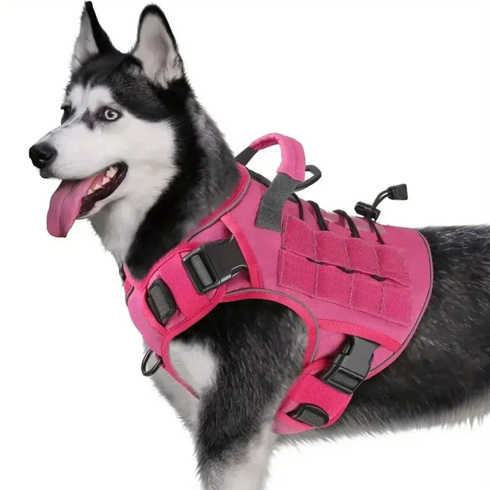 Adjustable No-pull Tactical Dog Harness With Handle For Large Dogs Reflective Vest For Labrador Retriever Siberian Dogs Supplies - Velvet Haven