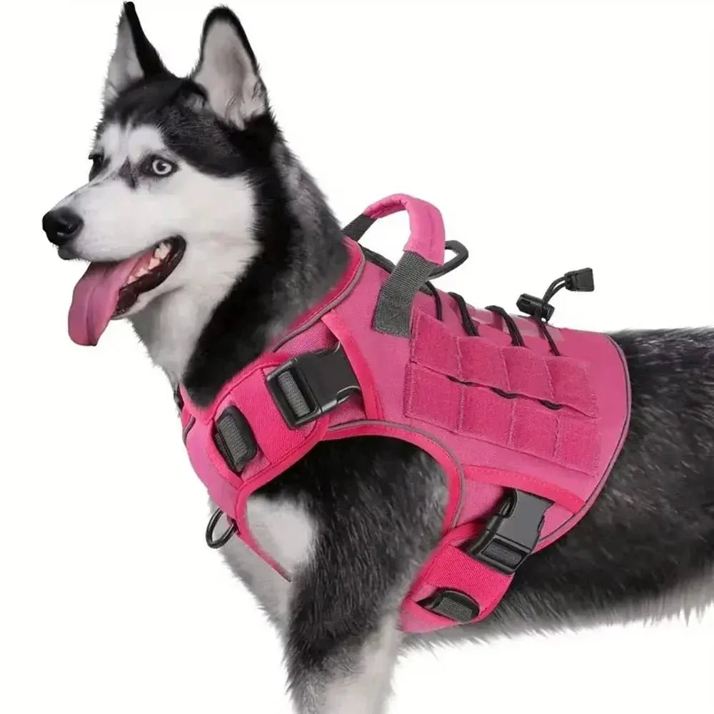 Adjustable No-pull Tactical Dog Harness With Handle For Large Dogs Reflective Vest For Labrador Retriever Siberian Dogs Supplies - Velvet Haven
