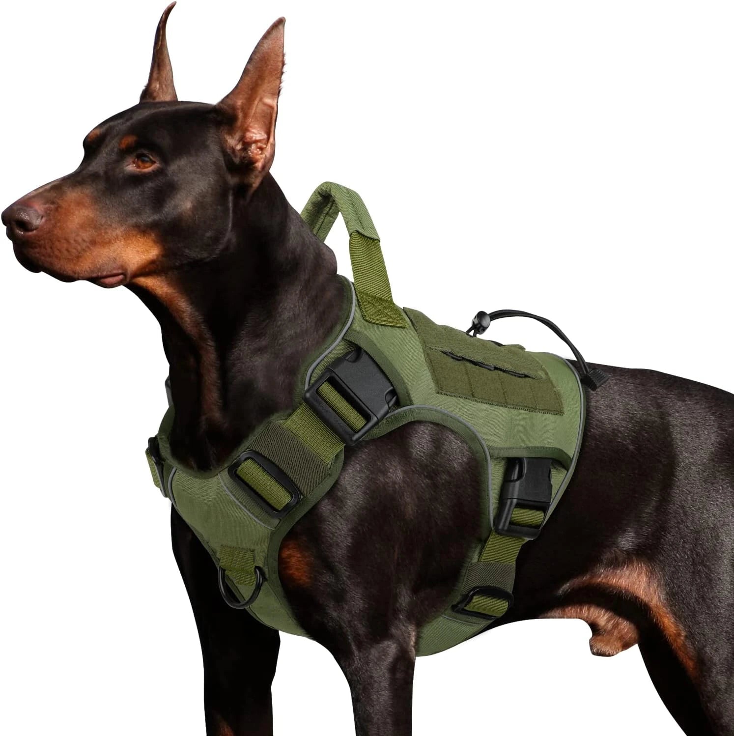Adjustable No-Pull Tactical Dog Harness with Handle for Large Dogs - Reflective Vest for Labrador Retriever, Siberian H - Velvet Haven