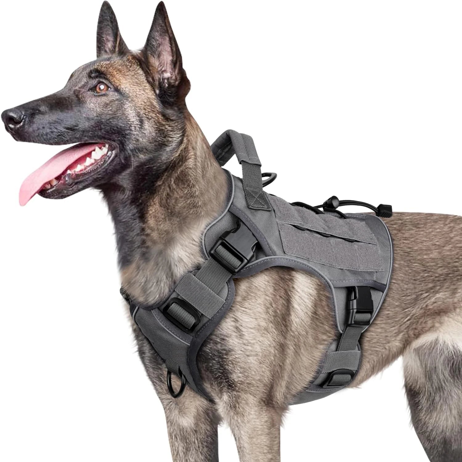 Adjustable No-Pull Tactical Dog Harness with Handle for Large Dogs - Reflective Vest for Labrador Retriever, Siberian H - Velvet Haven