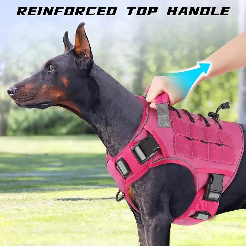 Adjustable No-Pull Tactical Dog Harness with Handle for Large Dogs - Reflective Vest for Labrador Retriever, Siberian H - Velvet Haven