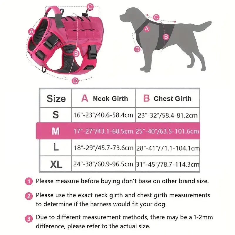 Adjustable No-Pull Tactical Dog Harness with Handle for Large Dogs - Reflective Vest for Labrador Retriever, Siberian H - Velvet Haven