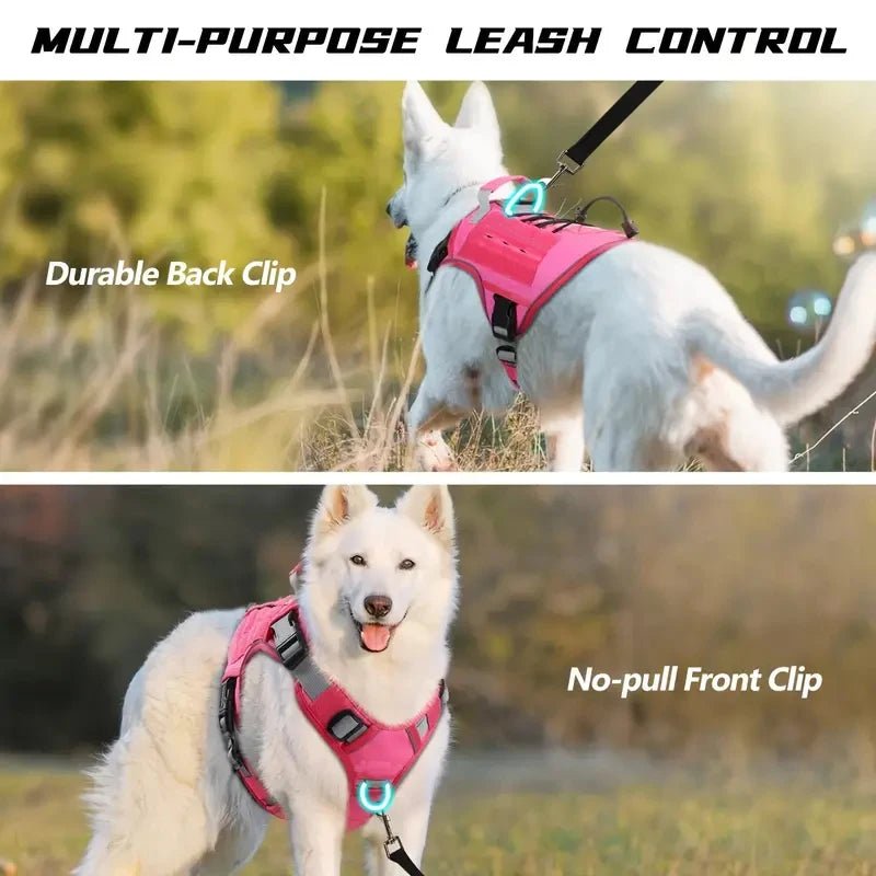 Adjustable No-Pull Tactical Dog Harness with Handle for Large Dogs - Reflective Vest for Labrador Retriever, Siberian H - Velvet Haven