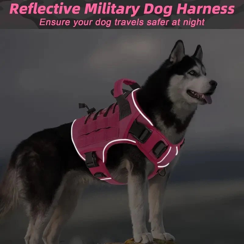 Adjustable No-Pull Tactical Dog Harness with Handle for Large Dogs - Reflective Vest for Labrador Retriever, Siberian H - Velvet Haven