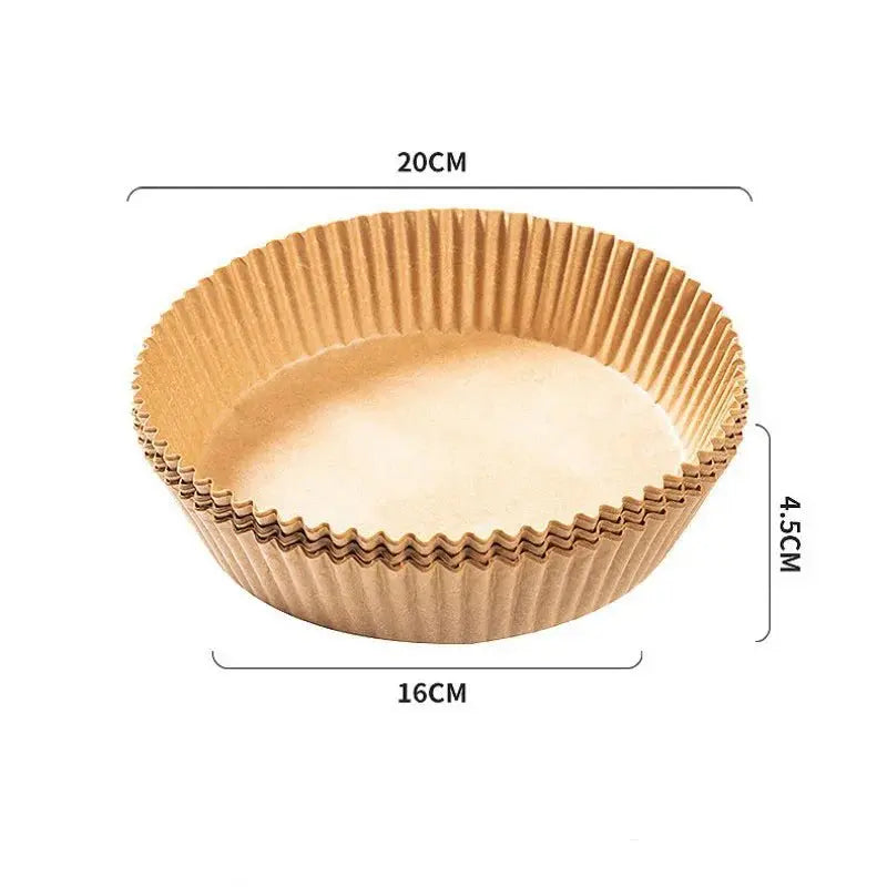 Air Fryer Baking Paper Liners 16/20cm Disposable Round Oil-Proof Sheets for Oven BBQ Grill Pan, Non-Stick Accessories 50-200Pcs - Velvet Haven