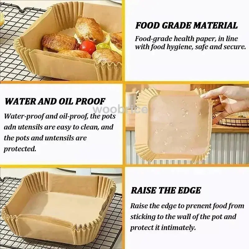Air Fryer Paper Aerogrill Parchment Paper for Air Fryer Liner Airfryer Baking Cooking Paper Air Fryer Accessories Baking Tool - Velvet Haven