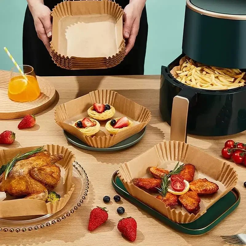 Disposable Air Fryer Paper Liners – Non-Stick Parchment Sheets - Velvet Haven