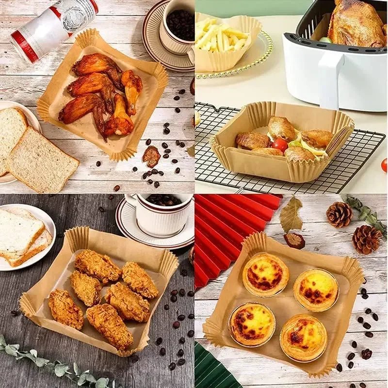 Disposable Air Fryer Paper Liners – Non-Stick Parchment Sheets - Velvet Haven