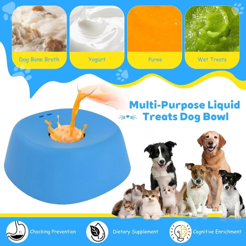 Anti-Choking Slow Feeder Dog Bowl Non-Slip 3/4 Cup - Lick Toy for Liquid Treats Bone Broth Yogurt - Velvet Haven