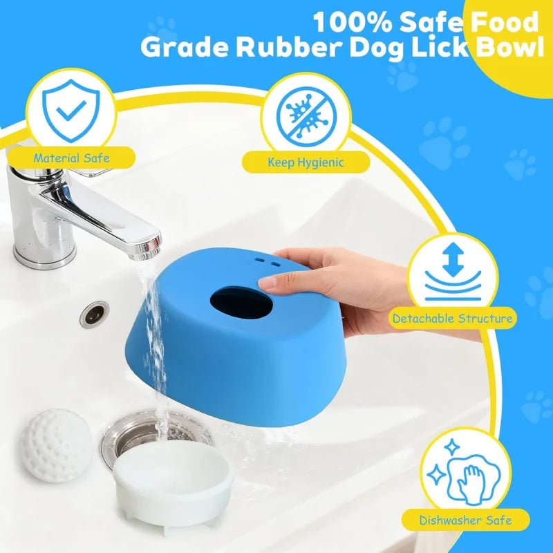 Anti-Choking Slow Feeder Dog Bowl Non-Slip 3/4 Cup - Lick Toy for Liquid Treats Bone Broth Yogurt - Velvet Haven