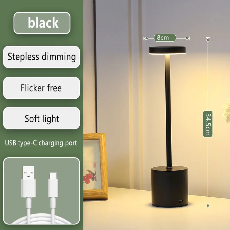 AuraGlow™ Rechargeable Touch Table Lamp - Velvet Haven
