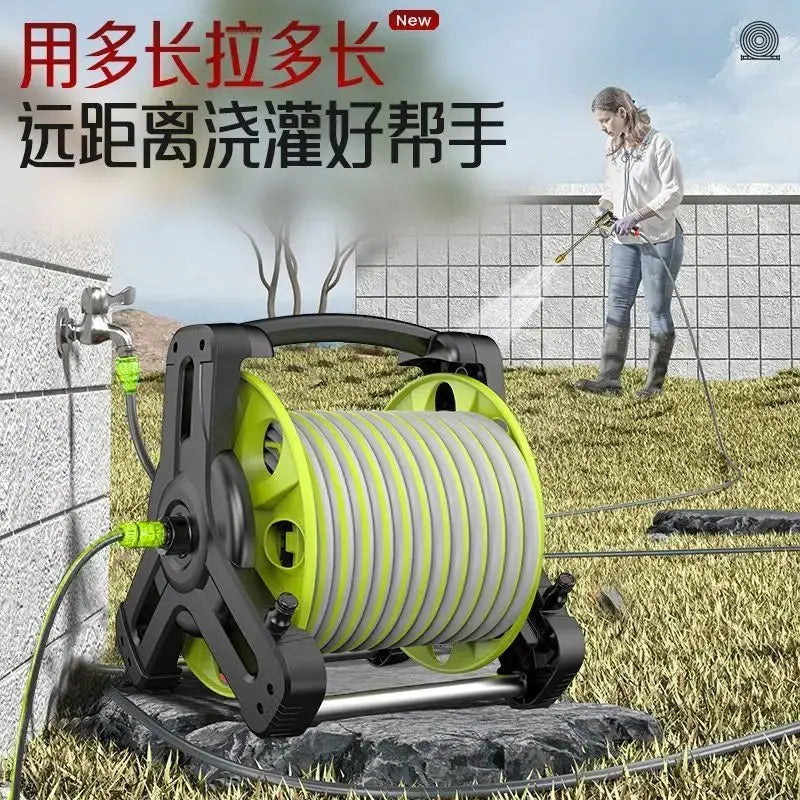 Automatic Retractable Garden Hose Reel with High Pressure Spray Gun & Sprinkler Nozzle for Flower Watering - Velvet Haven
