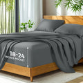 Bamboo Sheets for Hot Sleepers, Extra Deep Pocket up to 24", Ultra Soft Cooling Bed Sheets with Silky Smooth Feel, Queen Size - Velvet Haven
