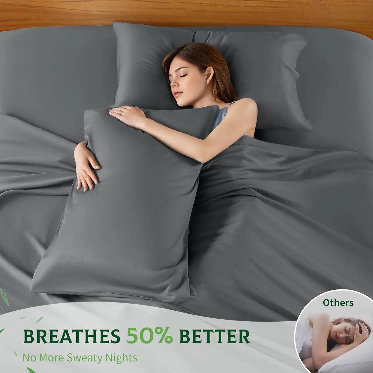 Bamboo Sheets for Hot Sleepers, Extra Deep Pocket up to 24", Ultra Soft Cooling Bed Sheets with Silky Smooth Feel, Queen Size - Velvet Haven