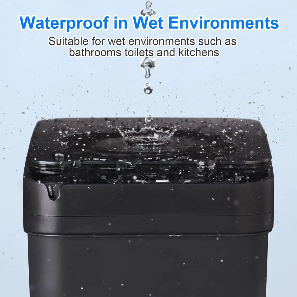 Bathroom Touchless Trash,12L Motion Sensor-Activated Trash Can with Lid,Automatic Kitchen Trash for Office,Living Room,Bedroom - Velvet Haven