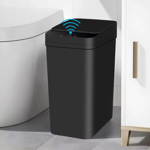 Bathroom Touchless Trash,12L Motion Sensor-Activated Trash Can with Lid,Automatic Kitchen Trash for Office,Living Room,Bedroom - Velvet Haven