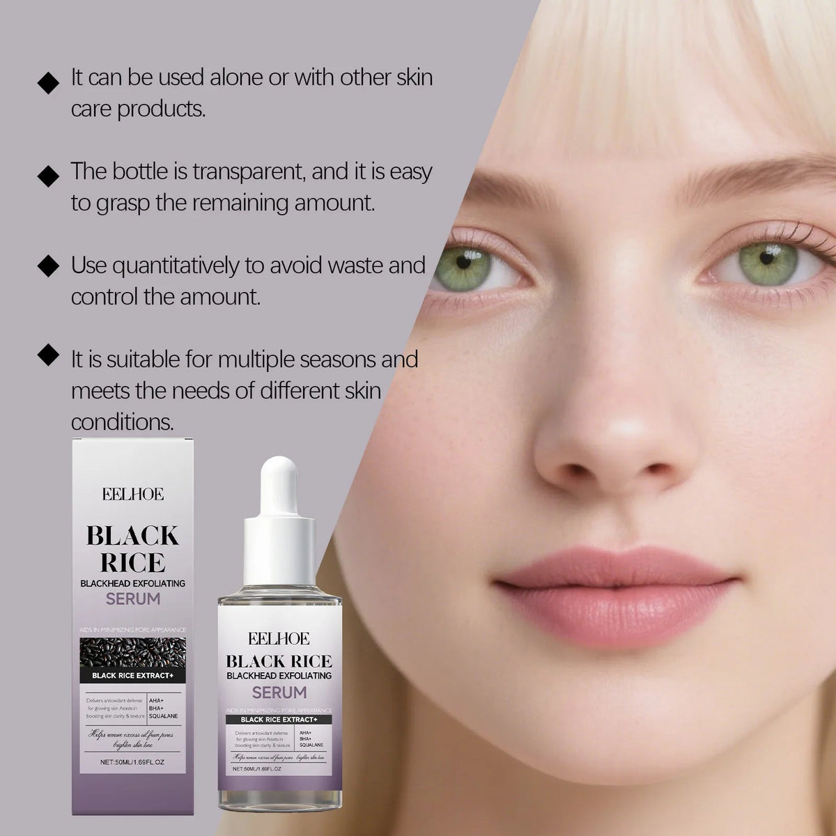 Black & White Rice BHA Niacinamide Exfoliating Serum Set, 2 x 50ml - Velvet Haven