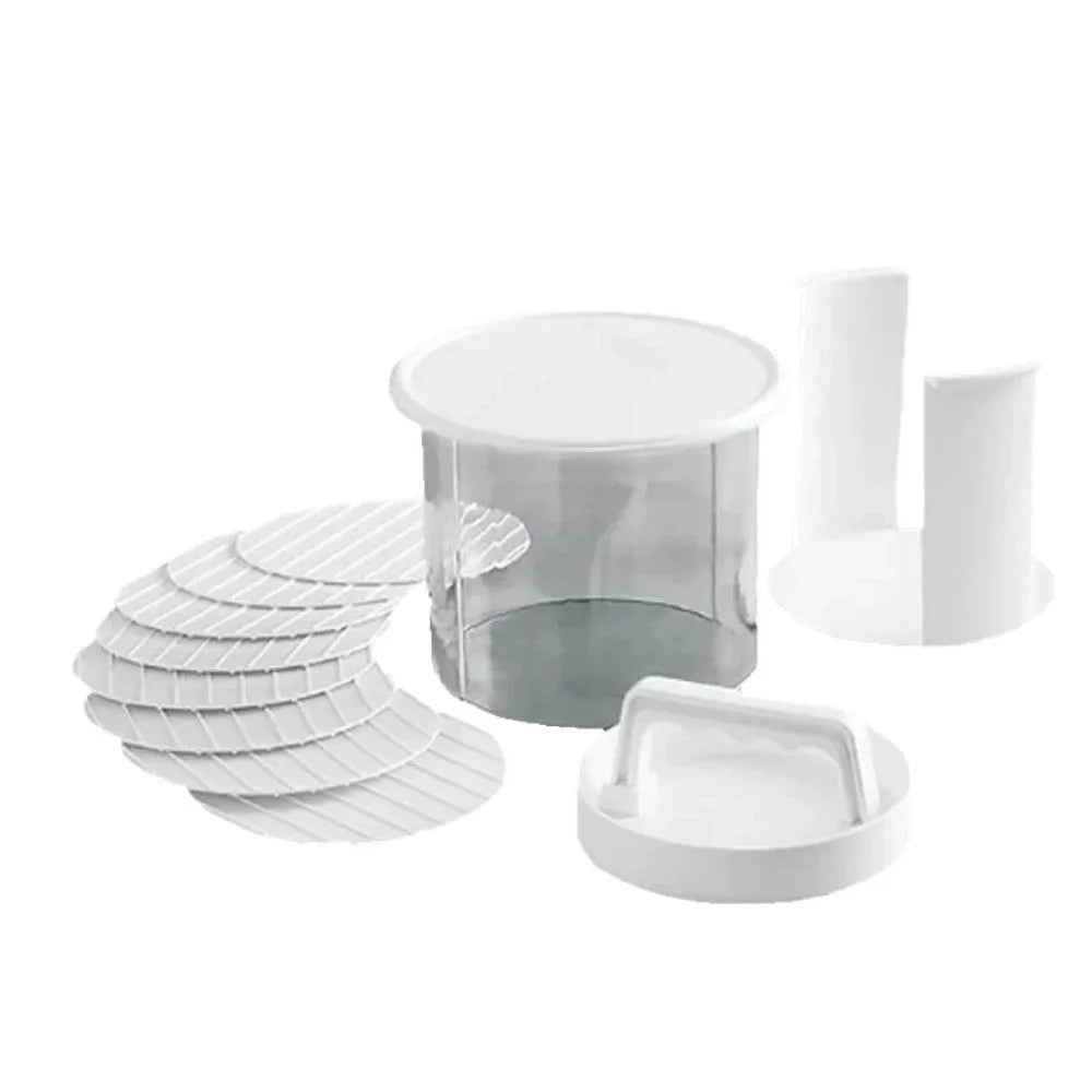 Burger Patty Maker Press & Freezer Storage Box, White PC - Velvet Haven