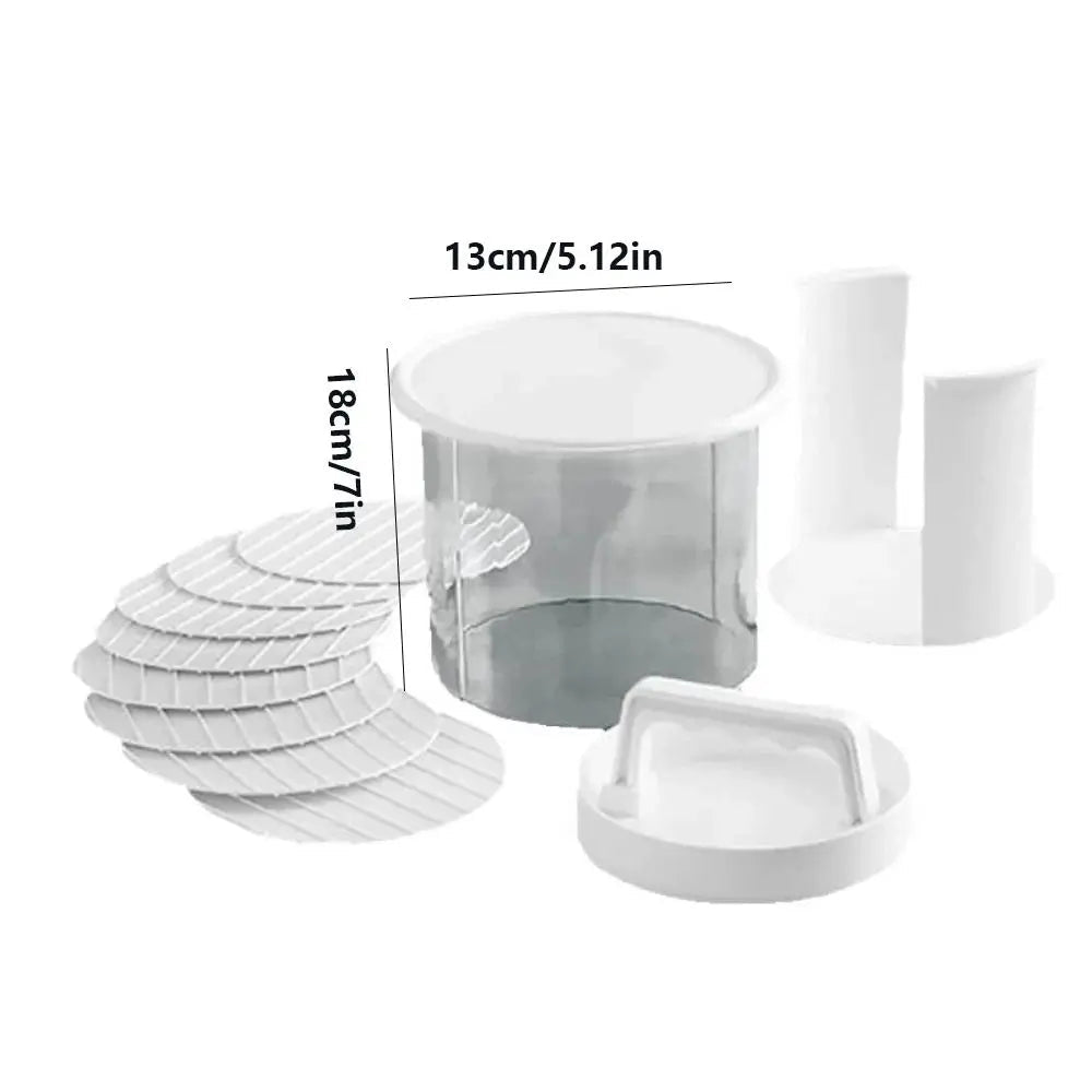Burger Patty Maker Press & Freezer Storage Box, White PC - Velvet Haven