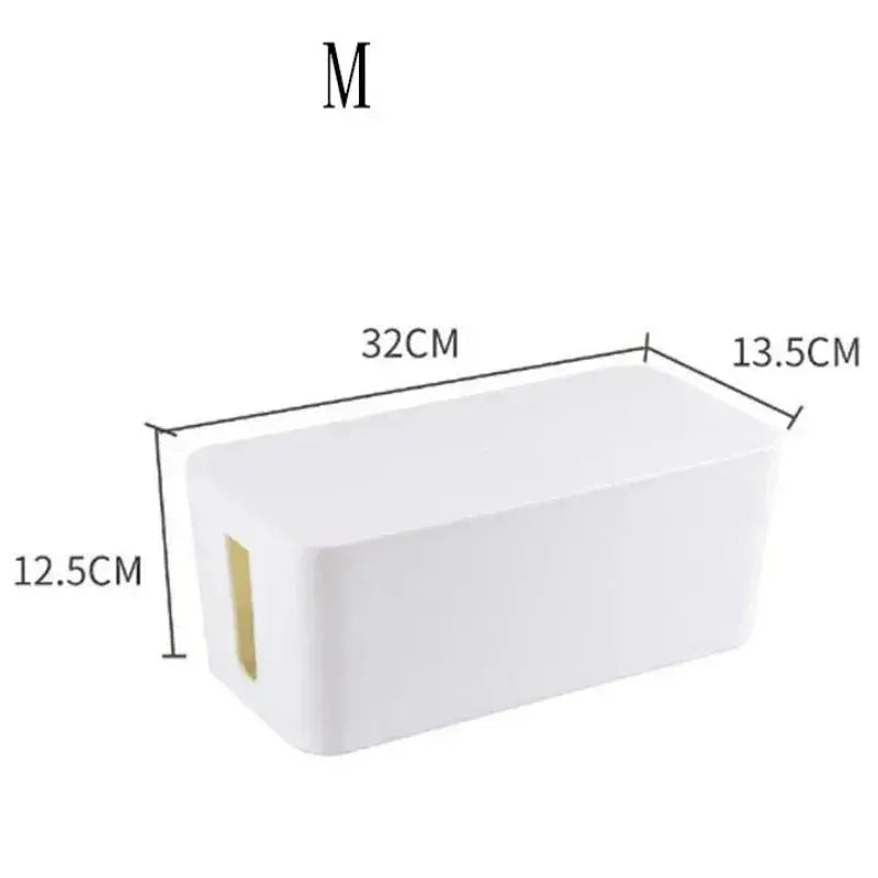 Cable Storage Box Desktop Power Strip Storage Box Dustproof Socket Storage Box Home Wire Case Wire Management Cable Organizer - Velvet Haven