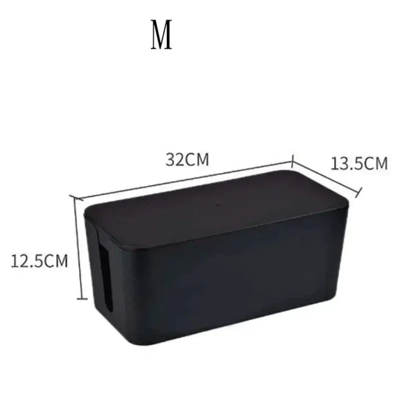 Cable Storage Box Desktop Power Strip Storage Box Dustproof Socket Storage Box Home Wire Case Wire Management Cable Organizer - Velvet Haven