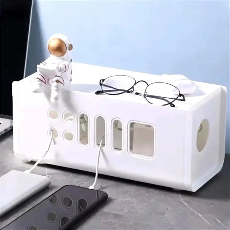 Cable Storage Box Multifunctional Power Board Wire Management Socket Wire Case Home Room Safety Network Line Storage Bin - Velvet Haven