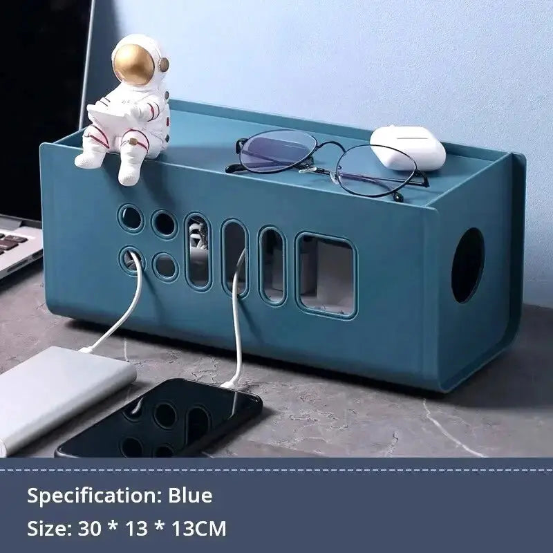 Cable Storage Box Multifunctional Power Board Wire Management Socket Wire Case Home Room Safety Network Line Storage Bin - Velvet Haven