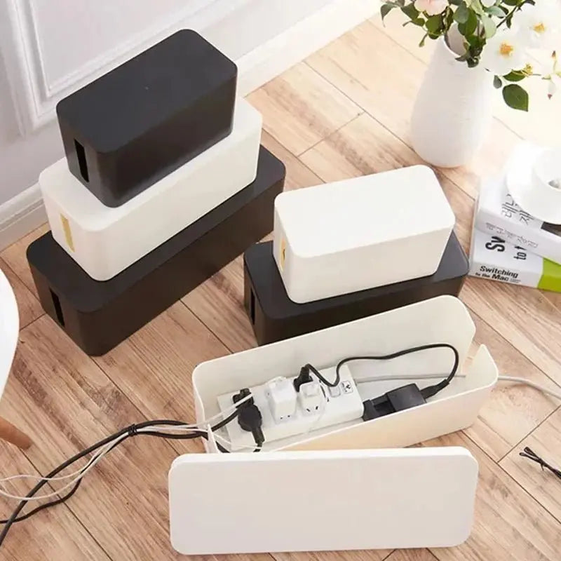 Cable Storage Box Power Board Wire Management Socket Strip Wire Case Dust Charger Socket Organizer Network Bin Charger - Velvet Haven